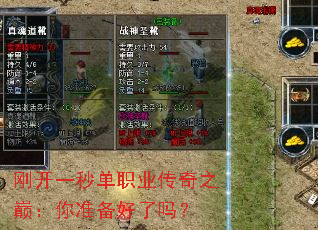 刚开一秒单职业传奇之巅:你准备好了吗? 刚开一秒单职业传奇之巅:你准备好了吗?