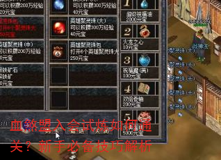 血煞盟入会试炼如何通关?新手必备技巧解析 血煞盟入会试炼如何通关?新手必备技巧解析