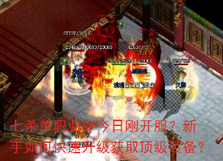 七杀单职业SF今日刚开服?新手如何快速升级获取顶级装备? 七杀单职业SF今日刚开服?新手如何快速升级获取顶级装备?