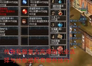 传奇私服复古高爆版职业选择与技能搭配有哪些技巧? 传奇私服复古高爆版职业选择与技能搭配有哪些技巧?