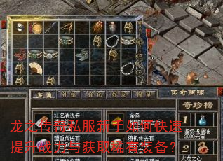 龙之传奇私服新手如何快速提升战力与获取稀有装备? 龙之传奇私服新手如何快速提升战力与获取稀有装备?